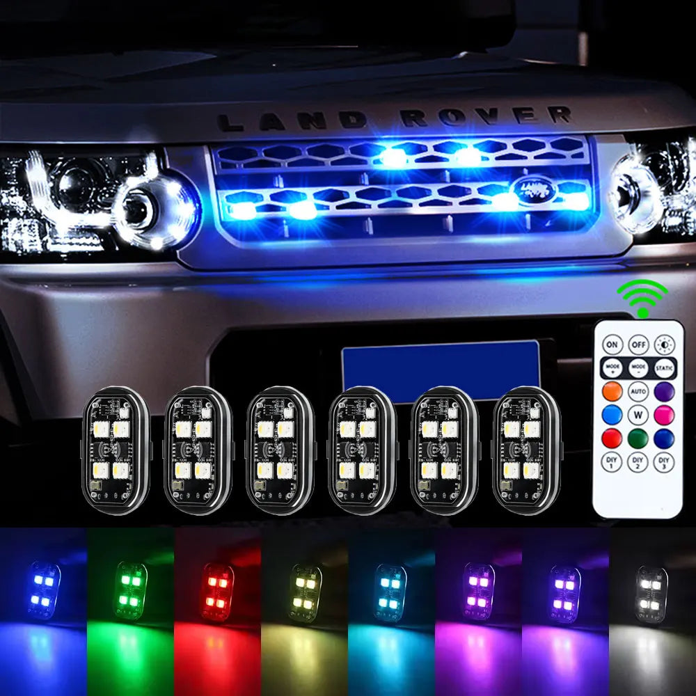 RGB LED Wireless Strobe Light – 8 Colors, Waterproof, Drone & Moto