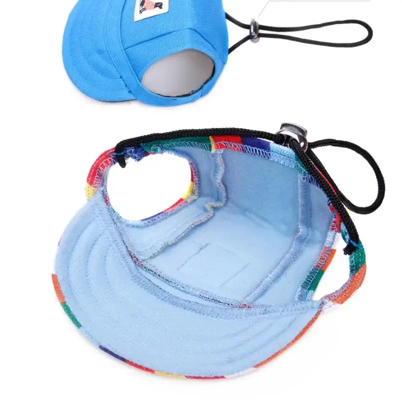 Dog Baseball Cap Hat Neck Strap Adjustable Comfortable Ear Holes