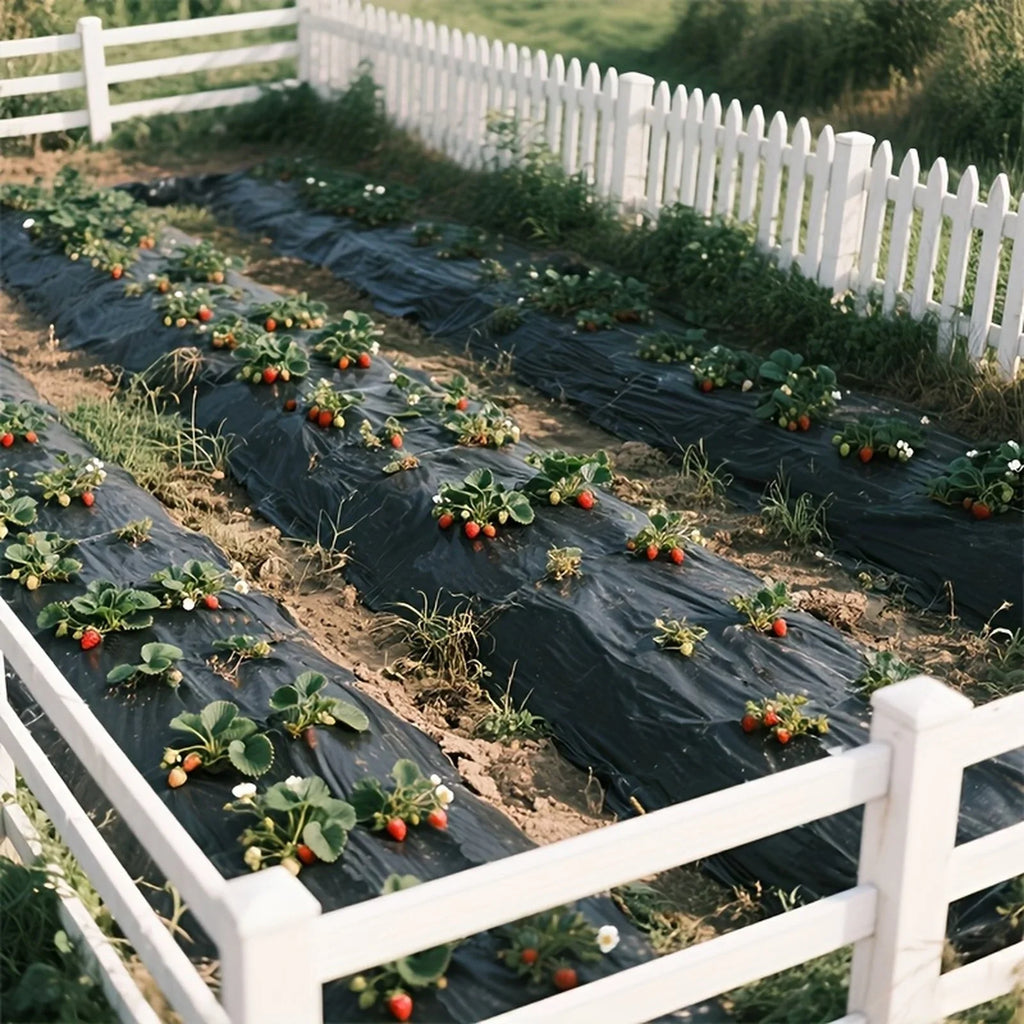 Black Weed Control Mulch Cloth with Planting Holes – 60cm×10m