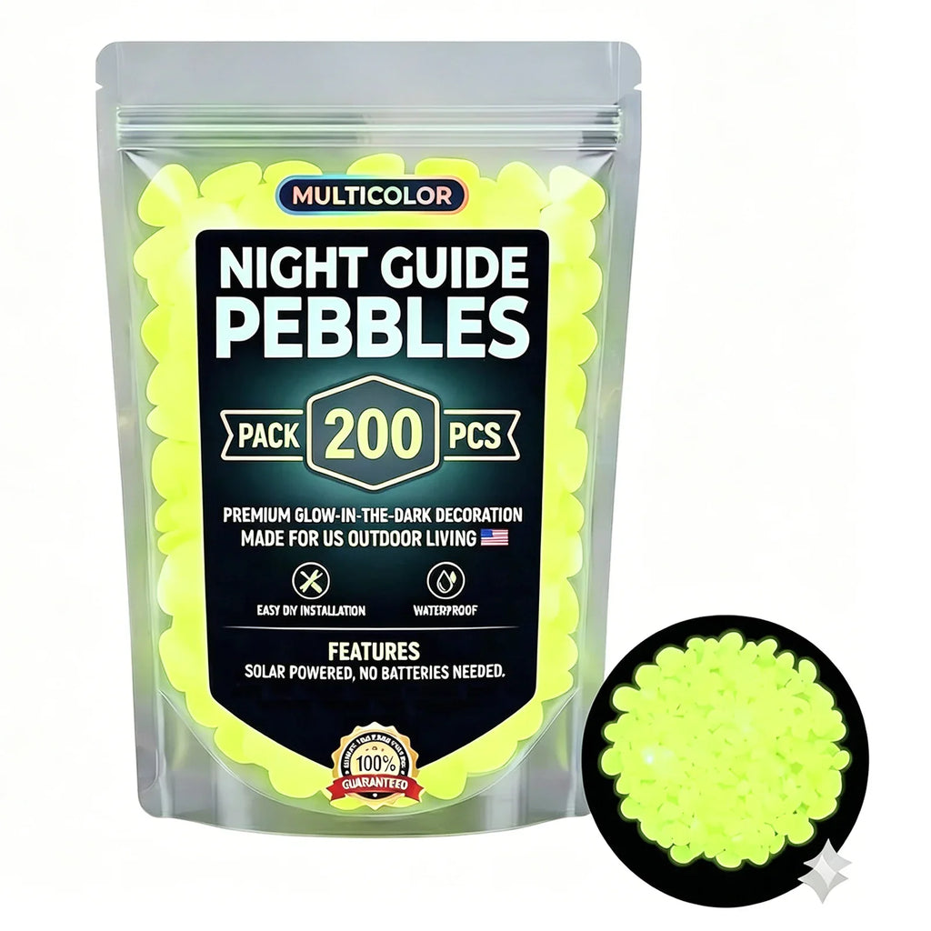 Glow in the Dark Pebbles – 200pc Luminous Garden & Aquarium Stones