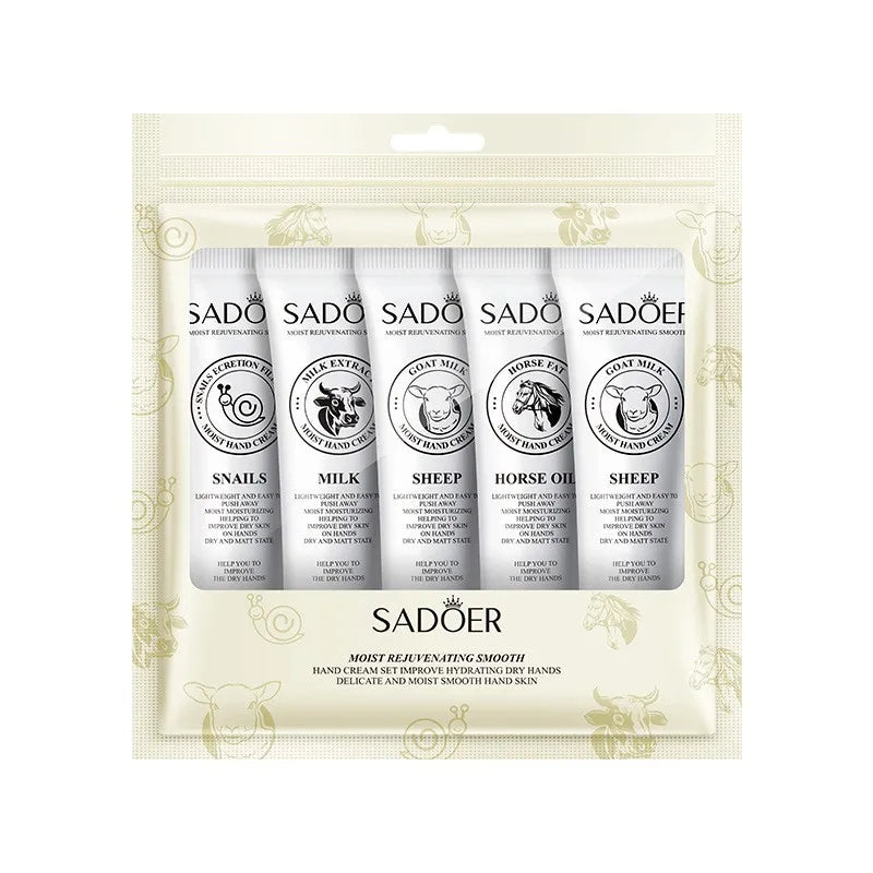 5-Piece Goat Milk Hand Cream Gift Set – Moisturizing 30g Tubes