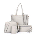 Women's 4-Piece Tote Bag Set | Canvas & PU Leather Purse Set