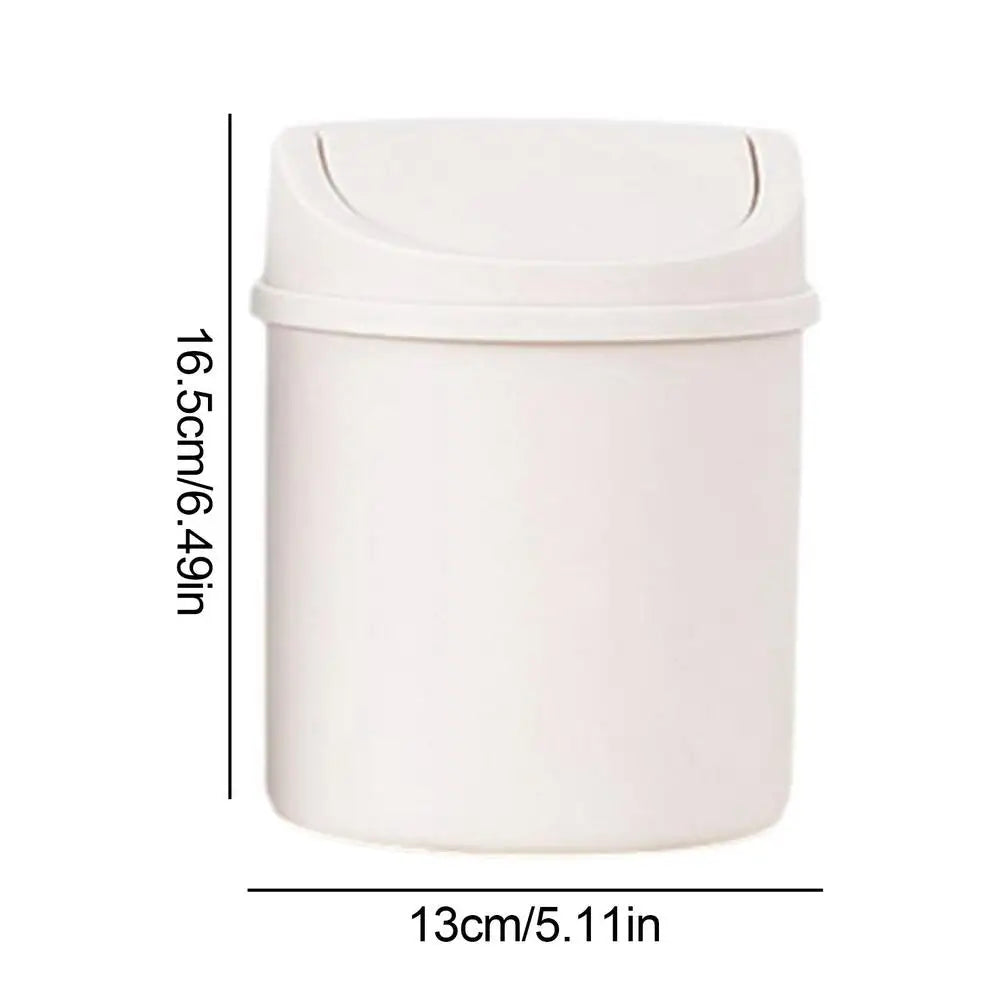 Mini Tabletop Trash Can Flip Lid – Odor-Proof Desk Waste Bin