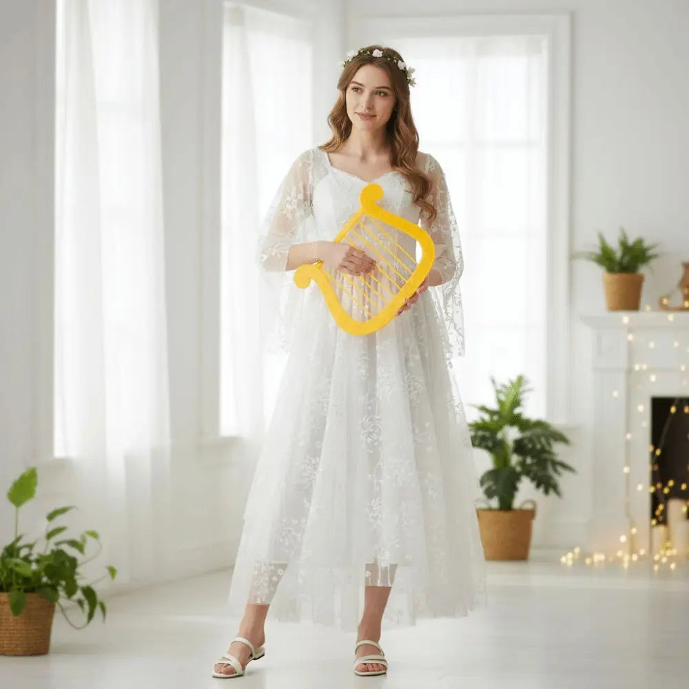 Realistic Plastic Harp Prop – Lightweight Angel Costume Accessory
