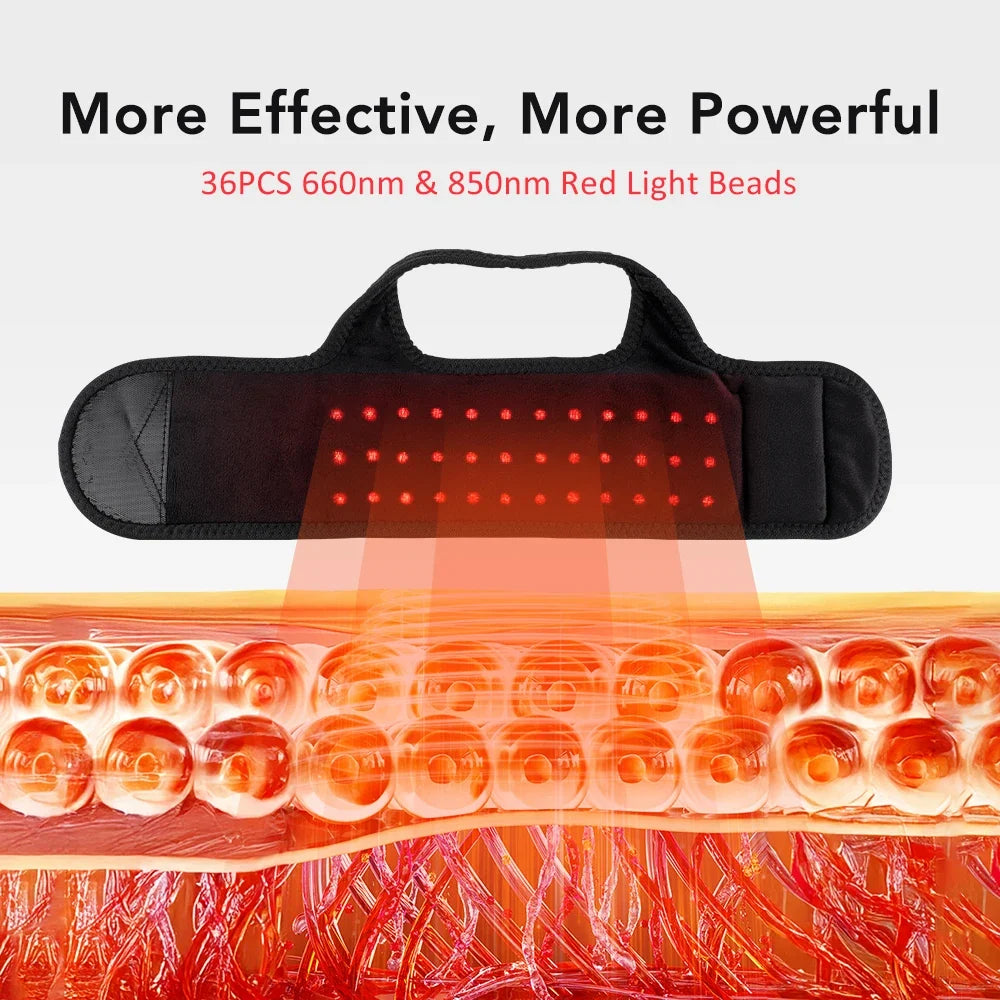 Red Light Therapy Ankle Wrap – Heat, Vibration & 36 LEDs 660/850nm