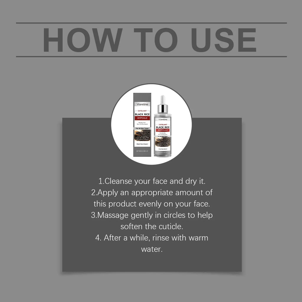 Viareline Black Rice Exfoliating Serum | Pores & Glow 100ml