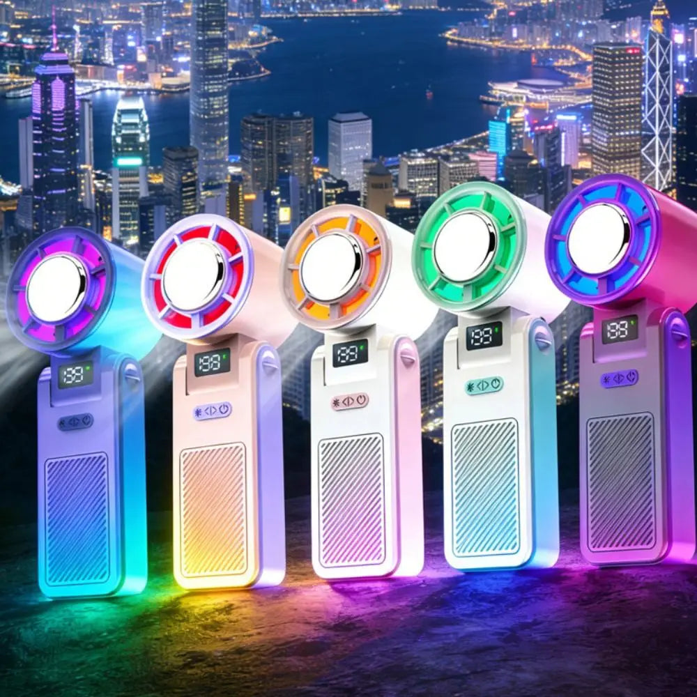 Portable Handheld Mini Fan – 199 Speeds, LED Display, 3600mAh