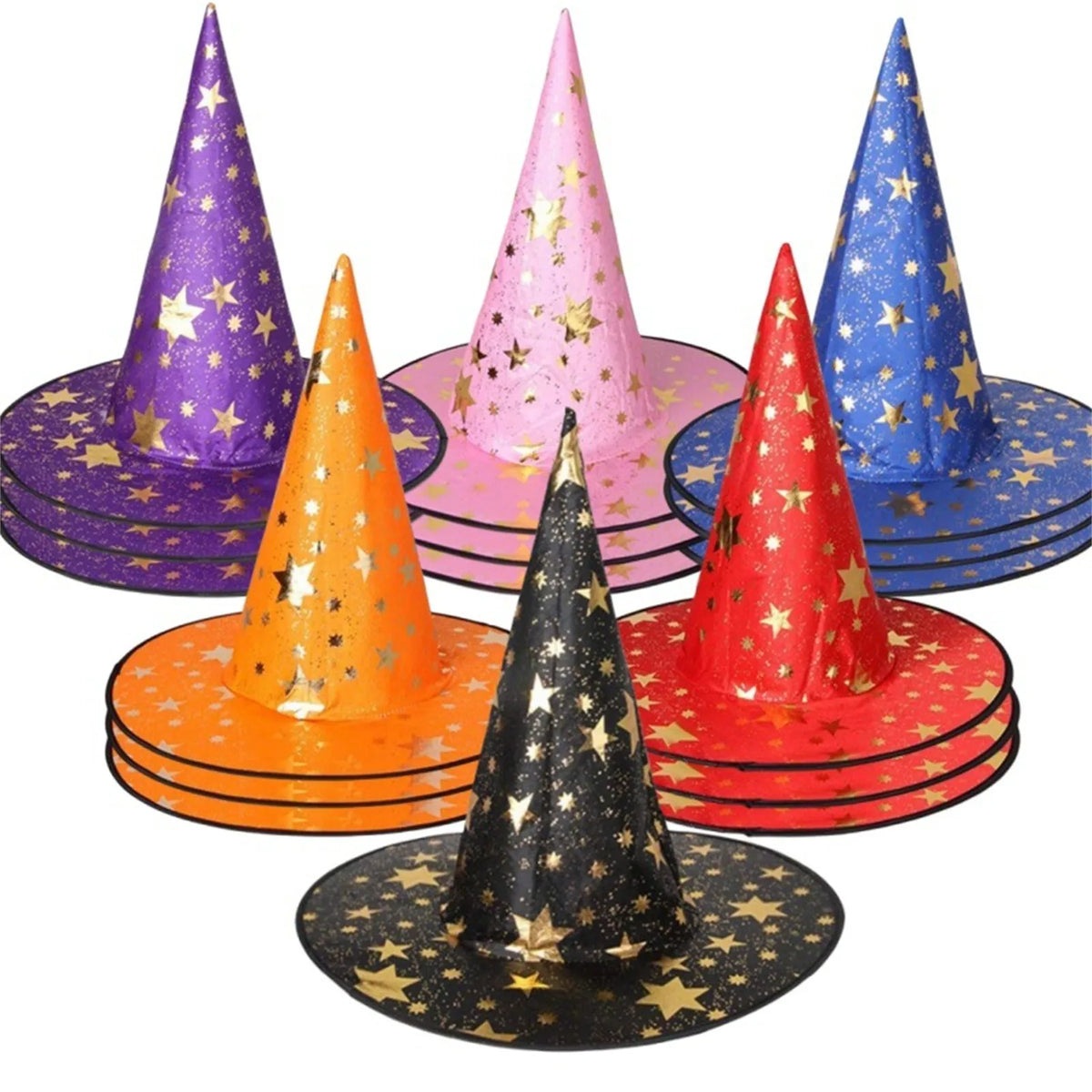 Halloween Witch Wizard Hat – Bronzing Pentagram for Kids & Adults