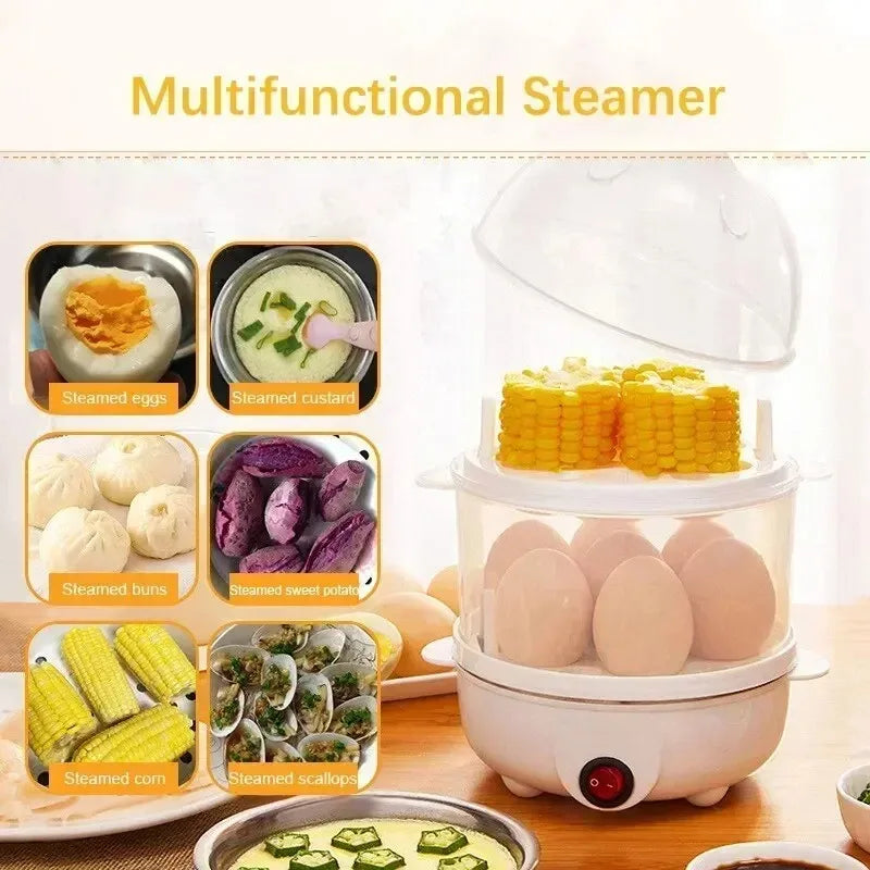 3-in-1 Electric Egg Cooker & Vegetable Steamer | Double Tray