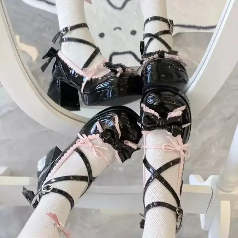Women's Cross Strap Mary Jane High Heels – Lolita Party Pumps