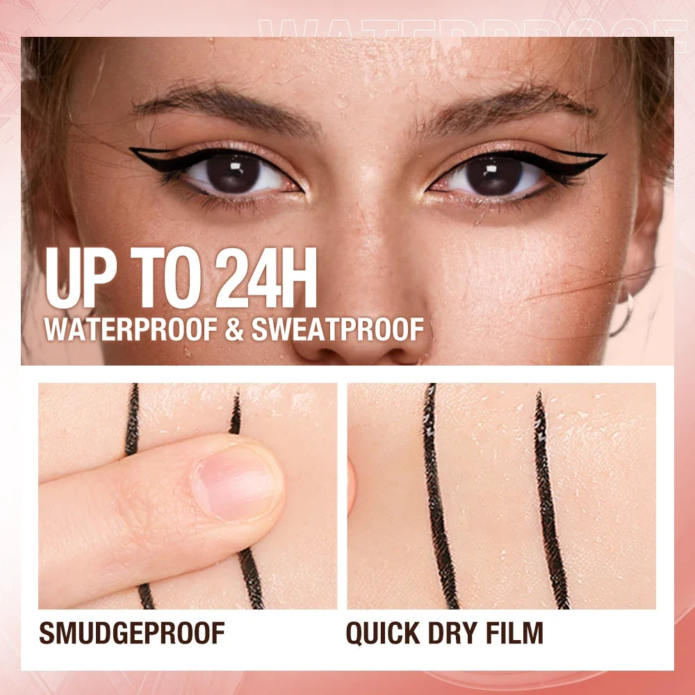 O.TWO.O Waterproof Liquid Eyeliner – Ultra Fine 12-Hour Black