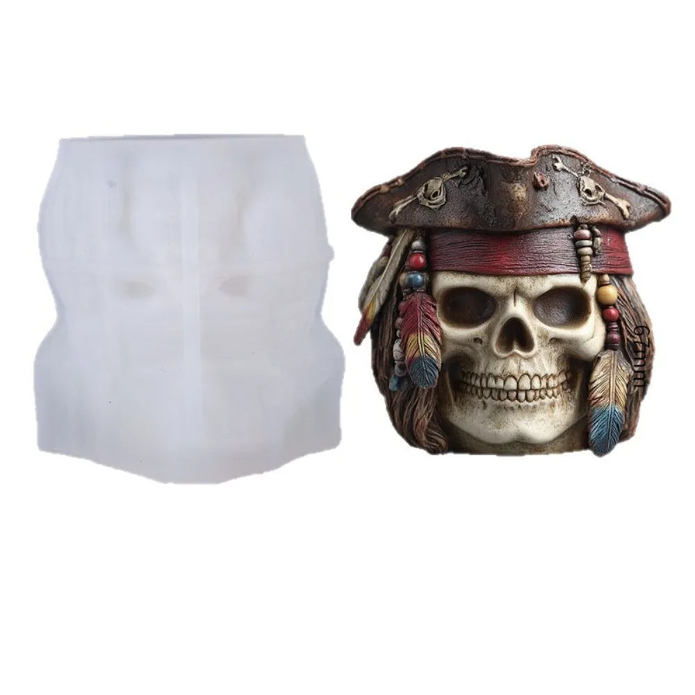 Pirate Skull Silicone Mold – DIY Candle Resin & Plaster