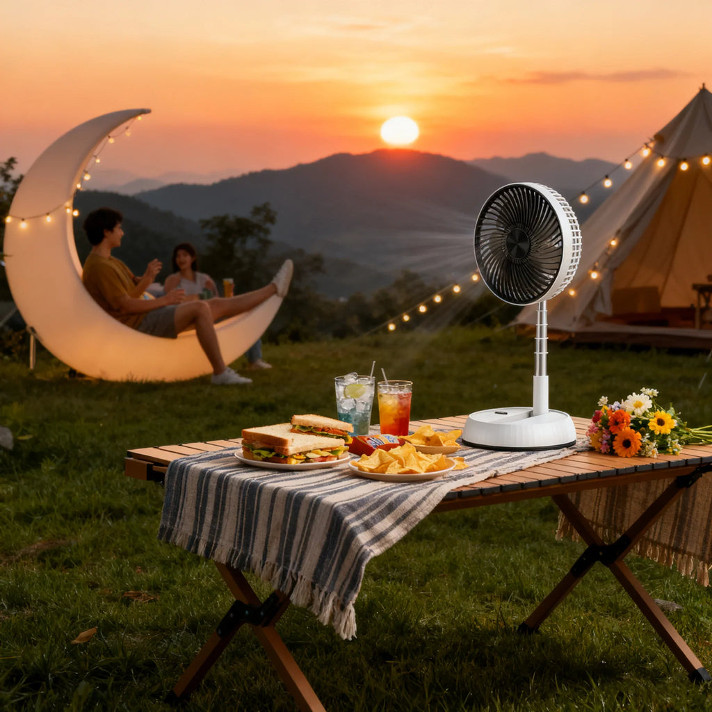5400mAh Portable Tower Fan – Remote, Oscillating & Telescopic