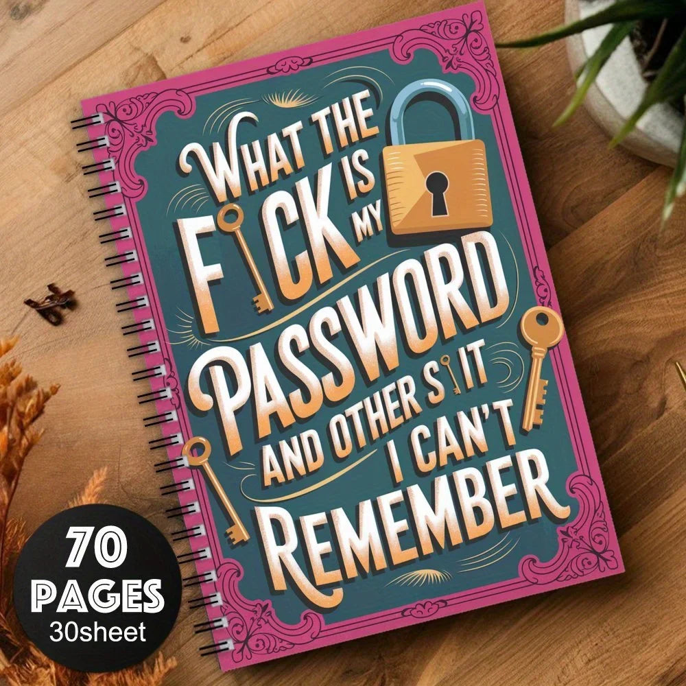 Spiral Password Notebook Logbook Paper Material Internet Website