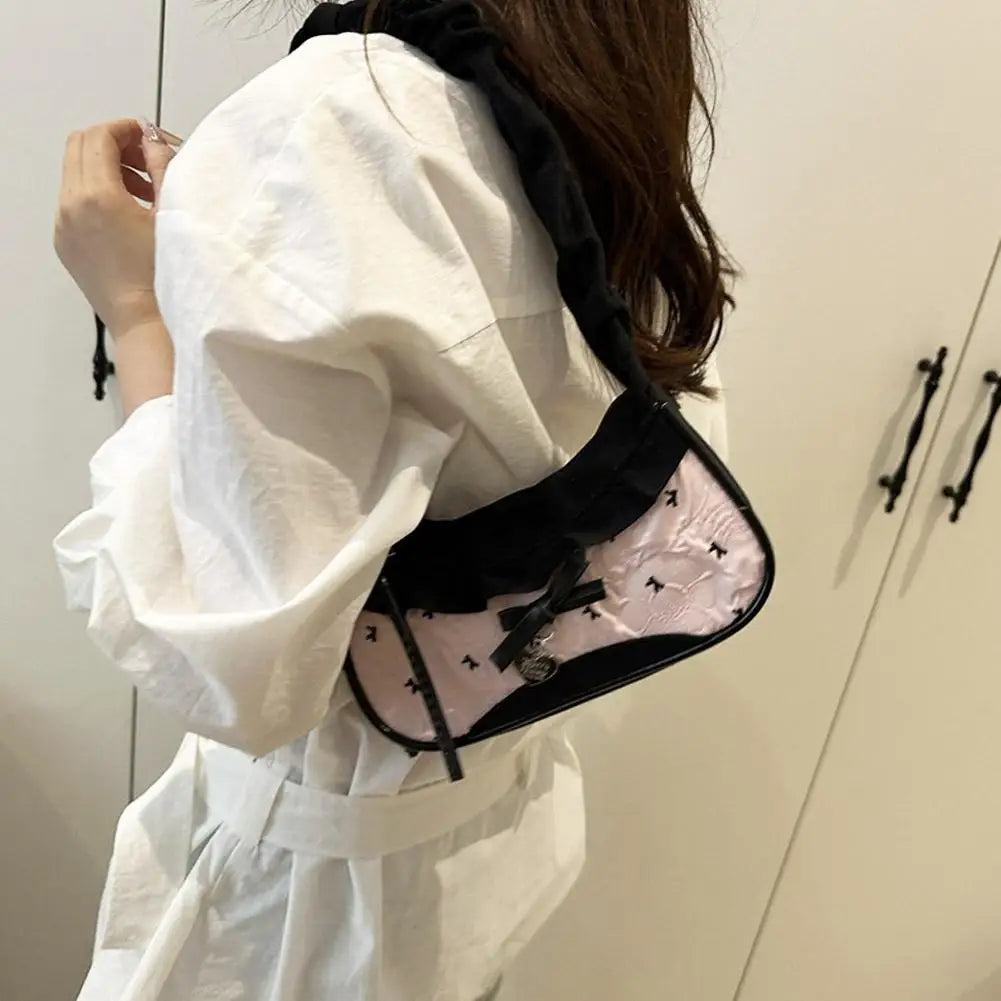 Butterfly Bow Pleated Hobo Shoulder Bag for Women