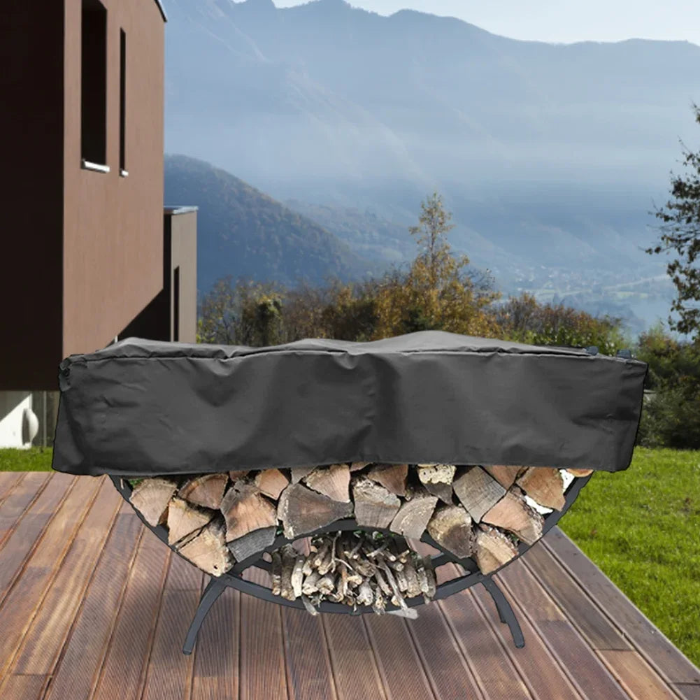 Curved Firewood Rack Cover | 59" Heavy-Duty 210D Oxford