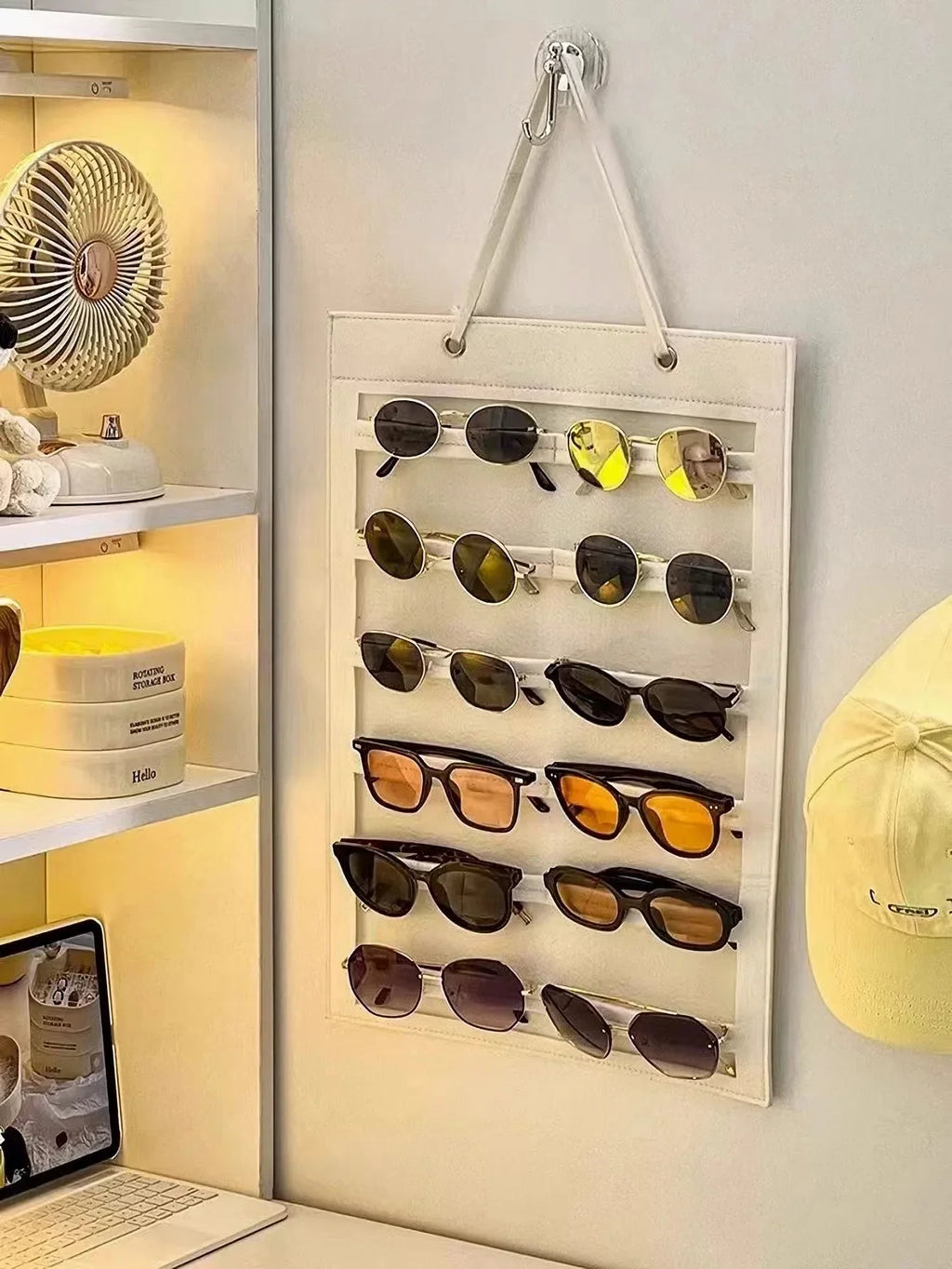 Sunglasses Storage Organizer Holds 12 Pairs Eyeglasses Hanging