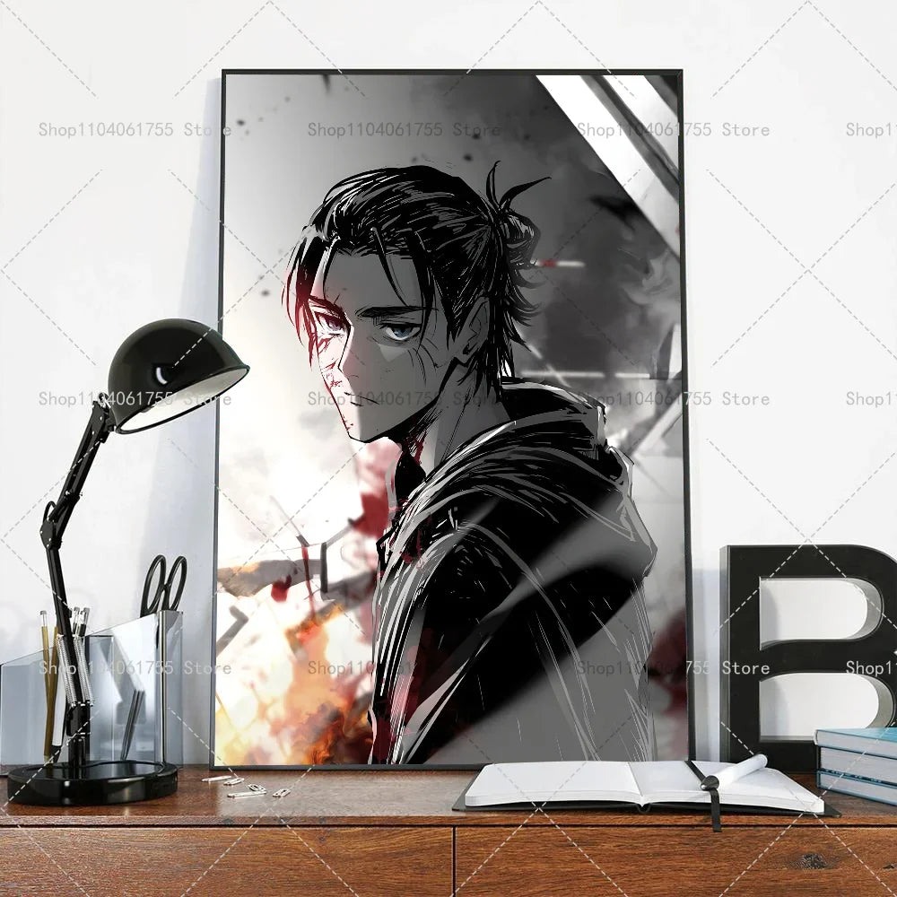 Attack on Titan Eren Yeager Anime Poster – Waterproof Wall Sticker
