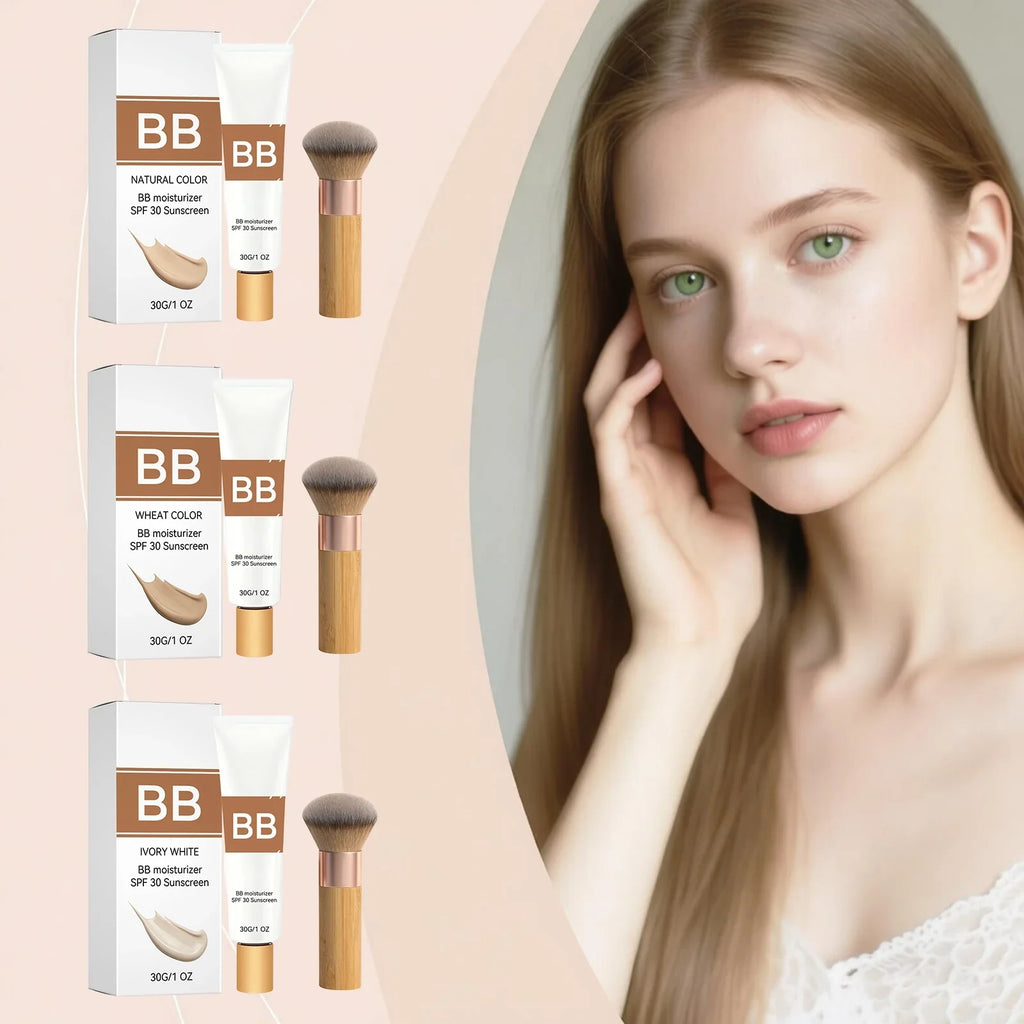 SPF30 BB Cream with Brush – Waterproof, Moisturizing & Concealing
