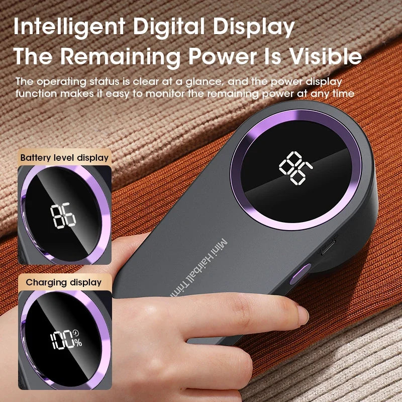 Electric Fabric Shaver & Lint Remover with LED Display