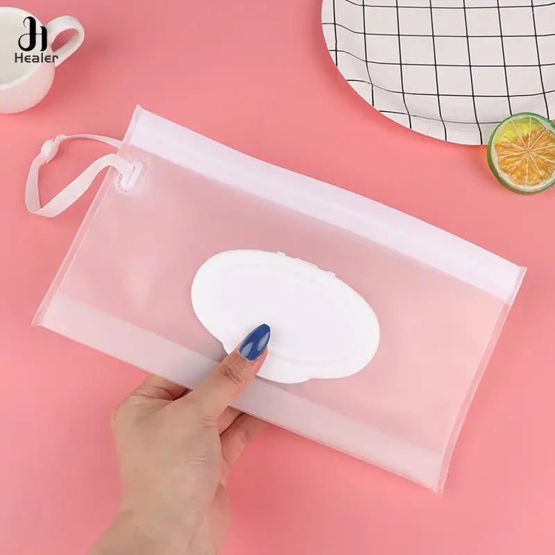 Portable Baby Wet Wipes Dispenser Bag | Cartoon Snap-Strap Pouch