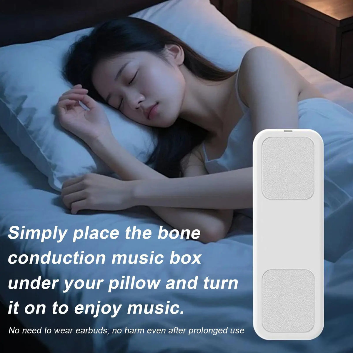 Wireless Bone Conduction Pillow Speaker & White Noise Machine