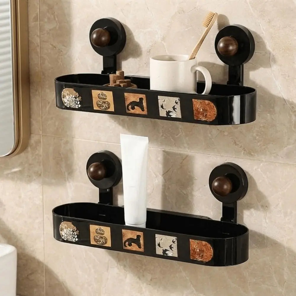 Punch-Free Suction Cup Bathroom Shelf | Wall Mounted Organizer