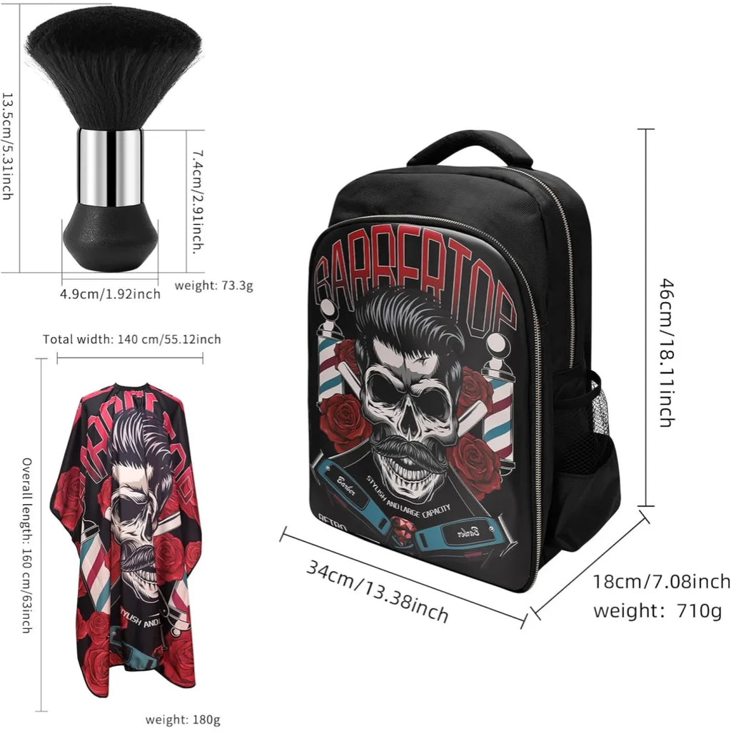 3-Piece Barber Tool Kit Storage Backpack | Hairdressing Bag