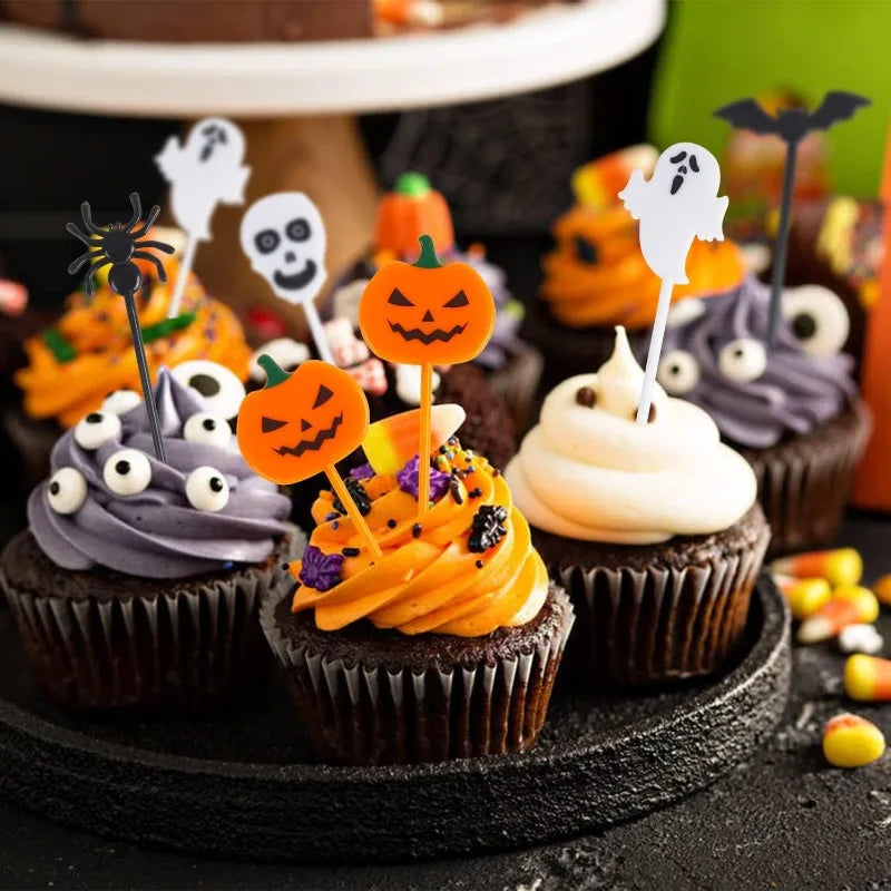Cartoon Children Cake Dessert Pick Toothpick Lunch Halloween Fruit
