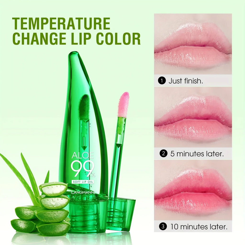 Aloe Vera Moisturizing Lip Oil – Hydrating Tinted Lip Gloss