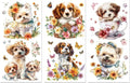 Rub-On Transfer Decals Dogs & Flowers 6×12" 3-Pack UV DTF