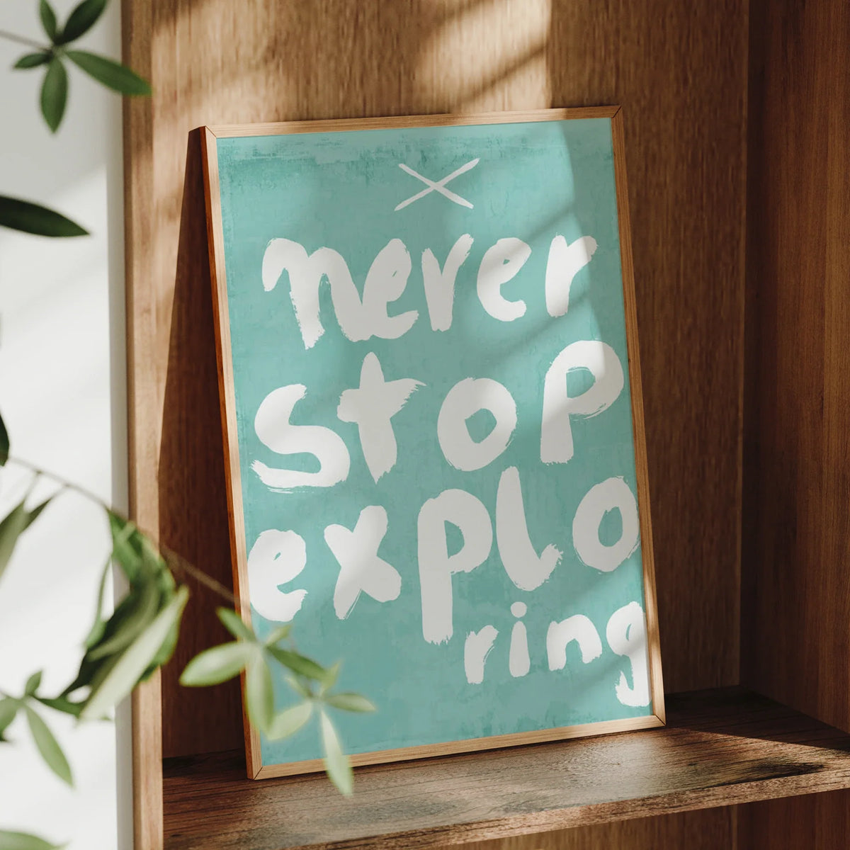 Never Stop Exploring Tree Canvas Wall Art | Minimalist Print