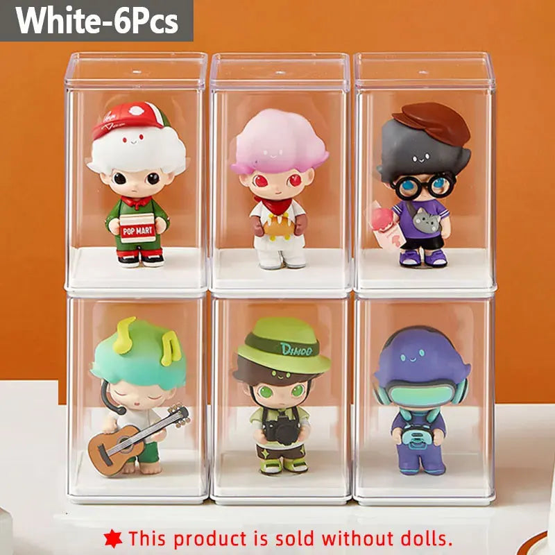 6-Pack Transparent Storage Boxes for Figures & Dolls Display