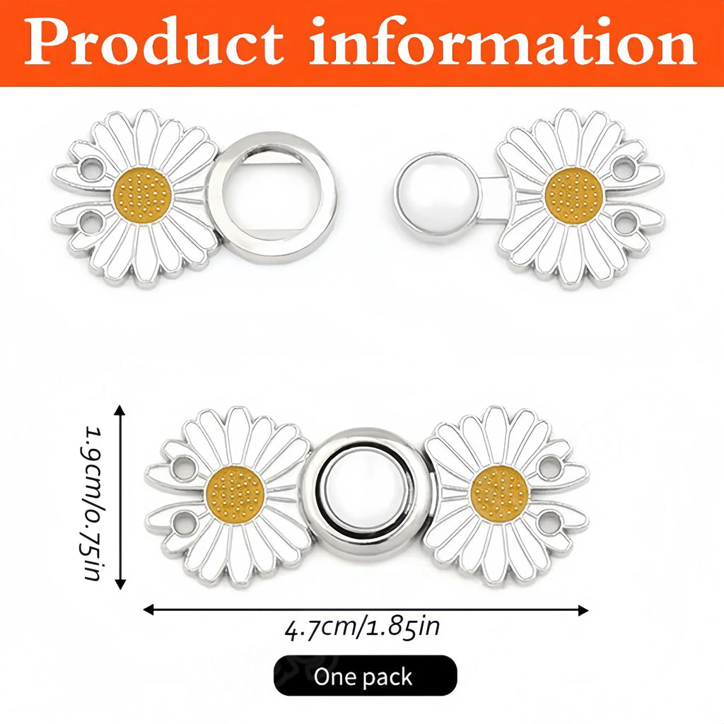 Detachable Pant Waist Tightener Pearl Flower No Sew Buckles Loose