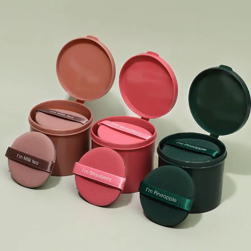 7-Piece Strawberry Makeup Sponge Puff Set – Wet & Dry Use