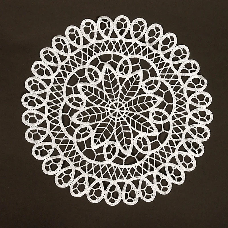 Cotton Crochet Table Placemat French Embroidered Lace Coaster Cloth