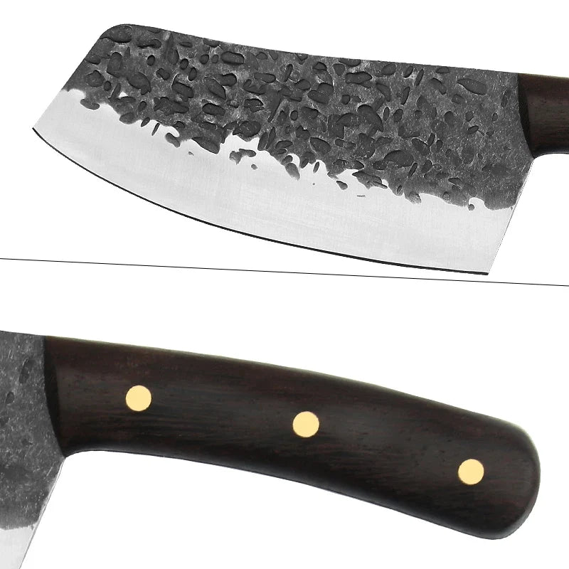 Forged Kiritsuke Chef Knife – 4Cr13Mov Steel & Wood Handle
