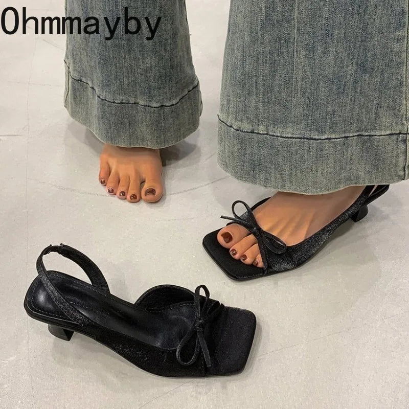Women's Butterfly-Knot Slingback High Heel Sandals | Party Shoes