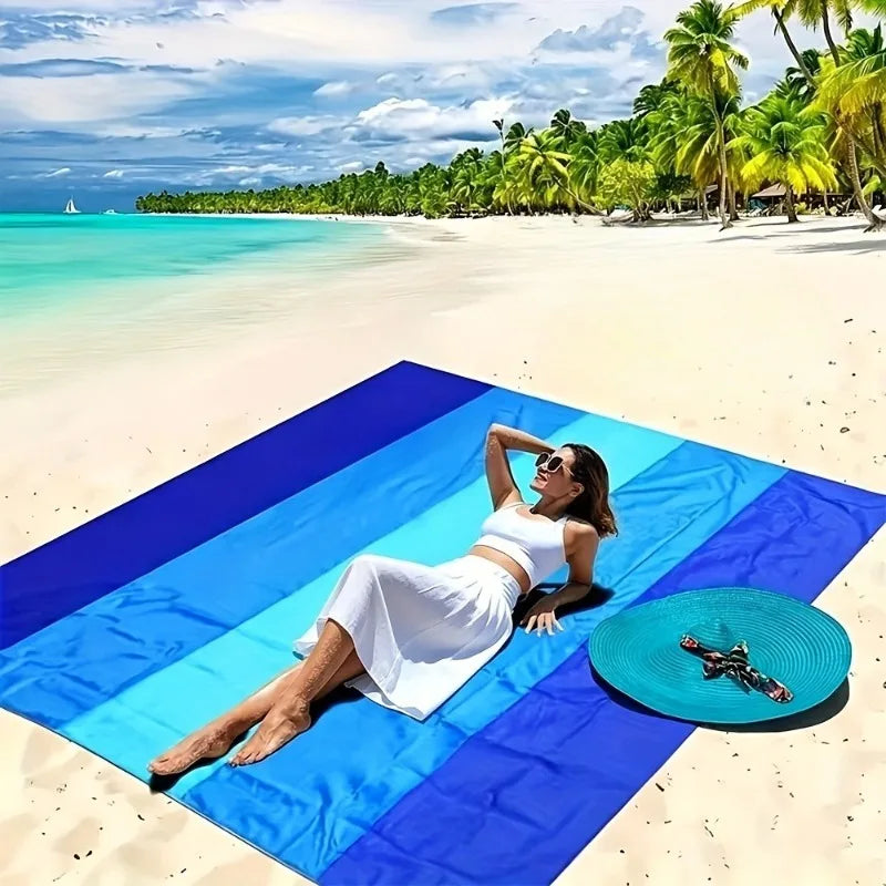 Large Sandproof Beach Blanket Picnic Mat – Fits 4–7 Adults