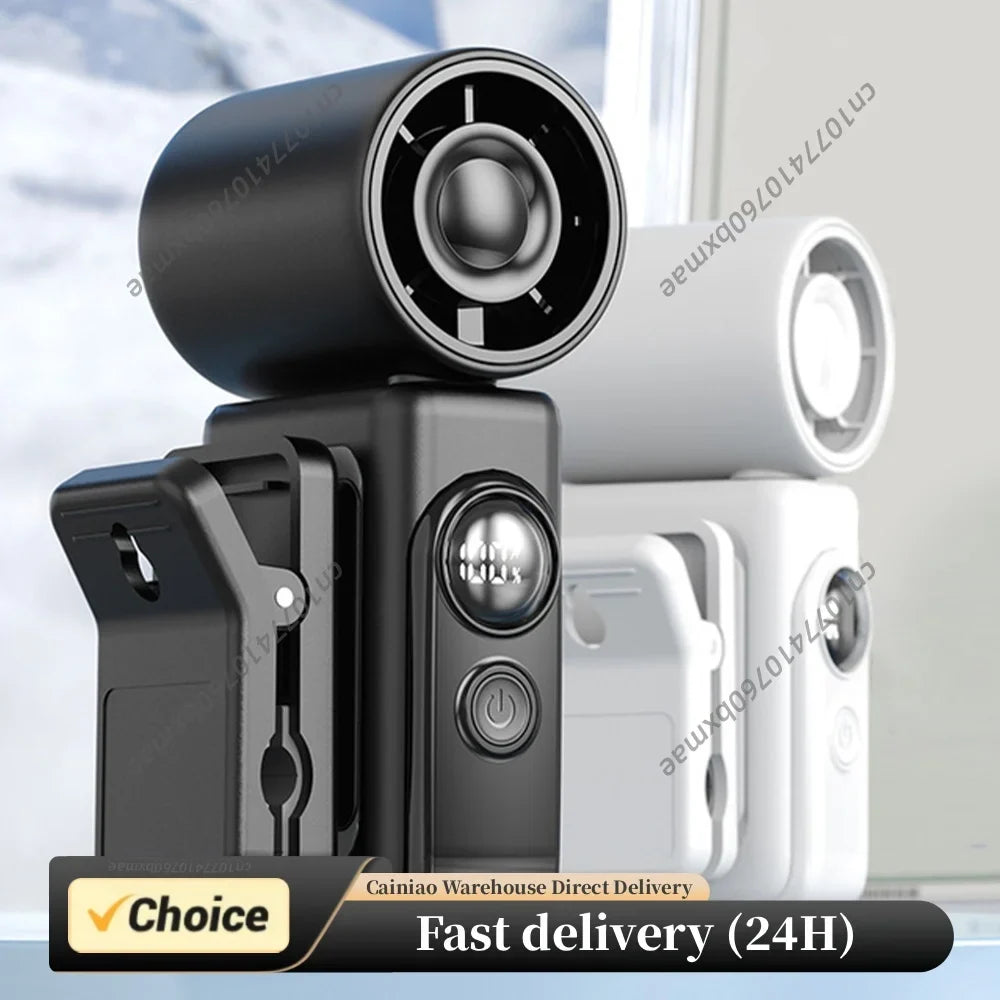 USB Rechargeable Cooling Fan LED Display Portable Clip-on Mini