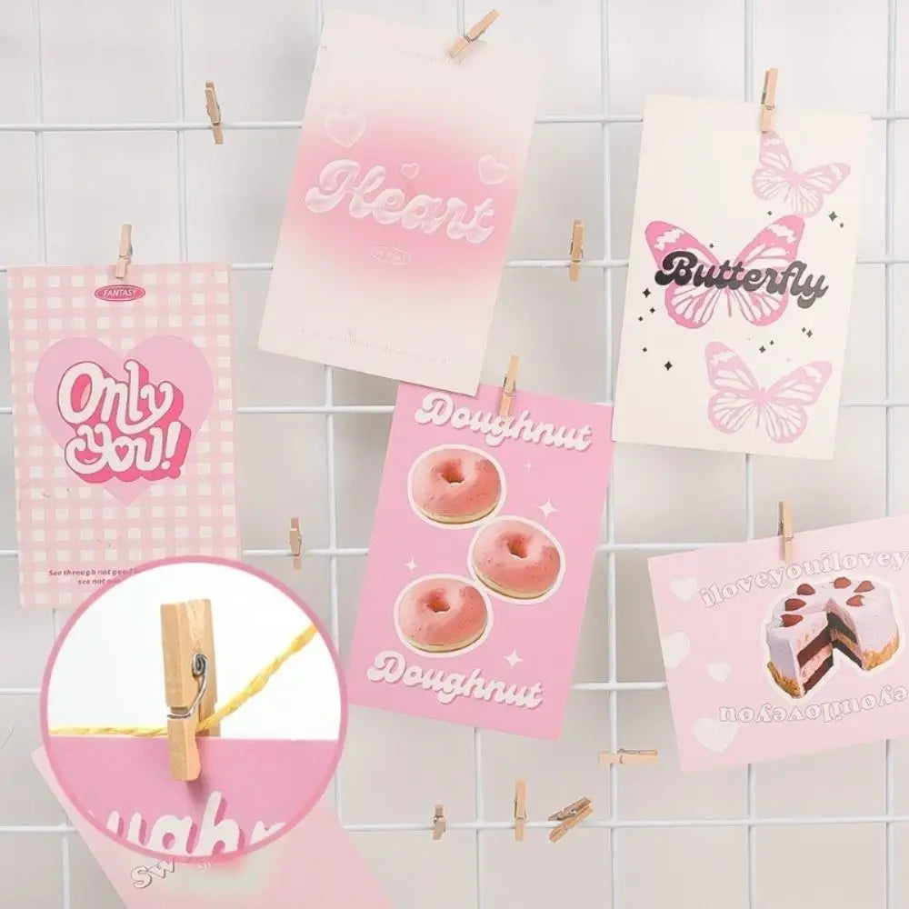 50 Durable Wooden Photo Clips Mini Reusable Memo Paper Peg Clamp