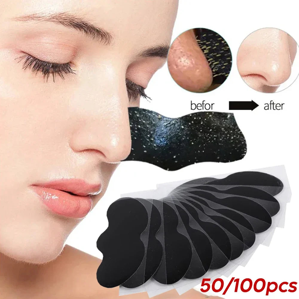 Bamboo Charcoal Nose Pore Cleansing Strips 50/100 Pcs