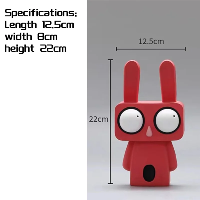 Y51A-Resin Big Eyes Rabbits Sculptures Cartoon Statue Home Office