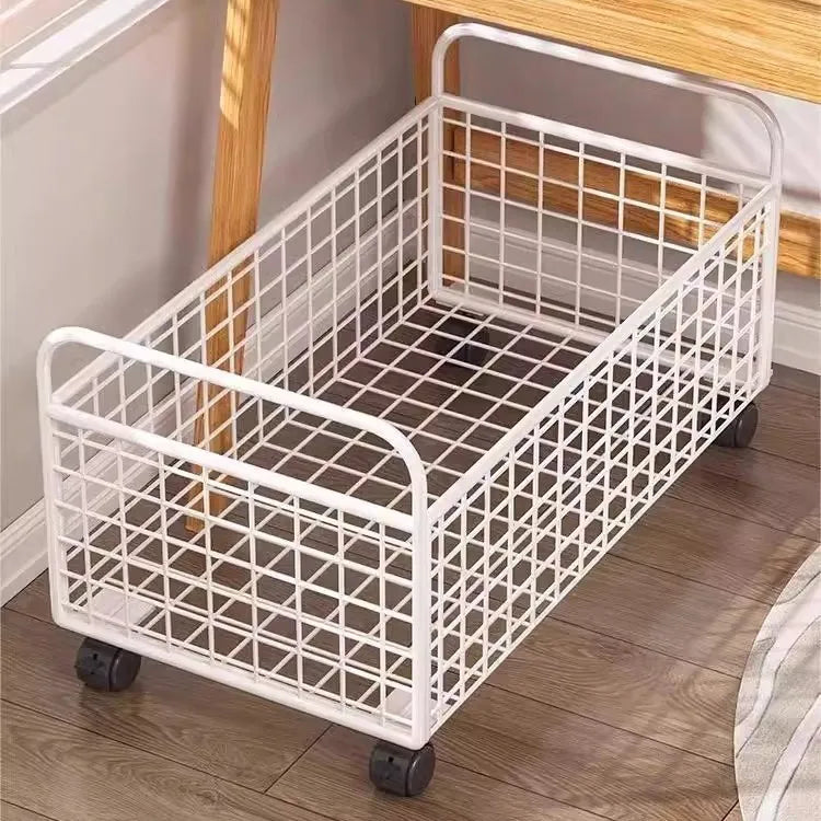 Under Desk Book Organizer – Portable 360° Rotating Storage Box