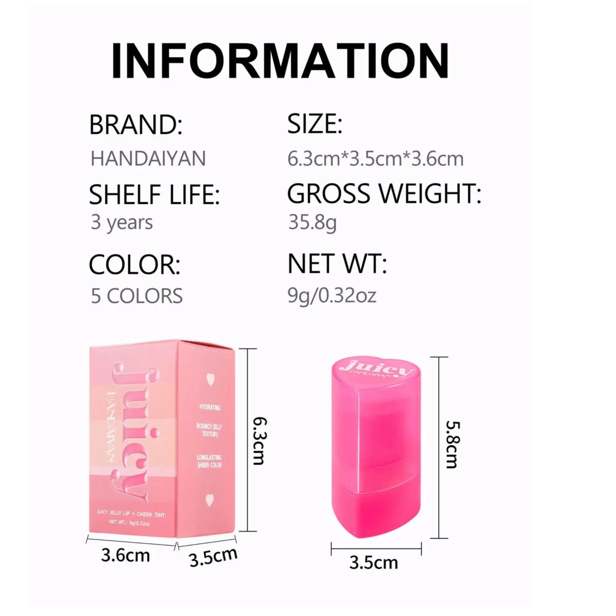 Handaiyan Jelly Blush Stick – 2-in-1 Lip & Cheek Tint