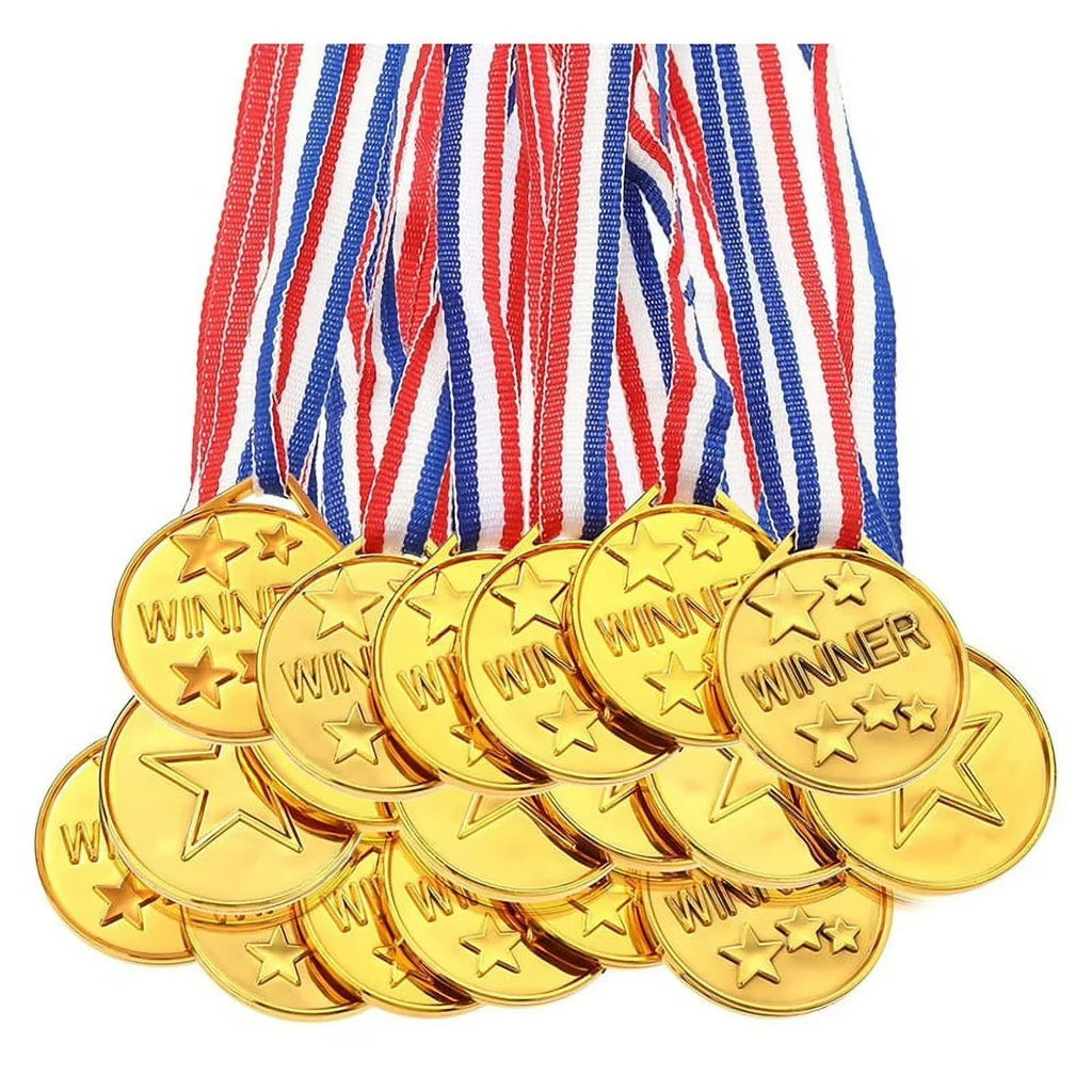 30-Pack Gold Kids Winner Medals – Party Favors & Sports Awards