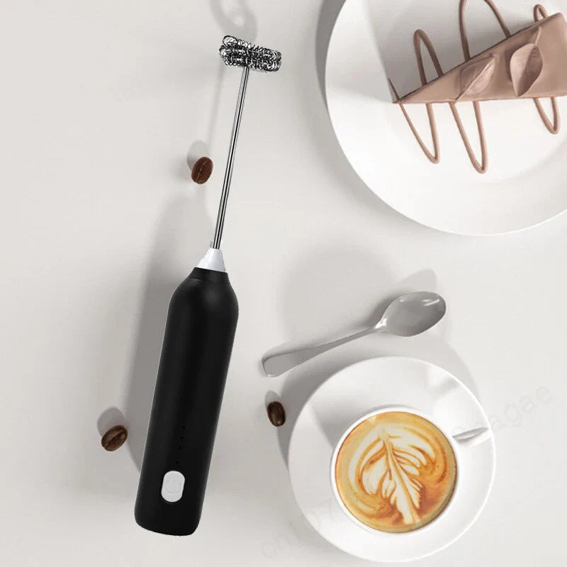 UPGRADED Electric Coffee Frother MILK Whisk+egg Beater MINI Food