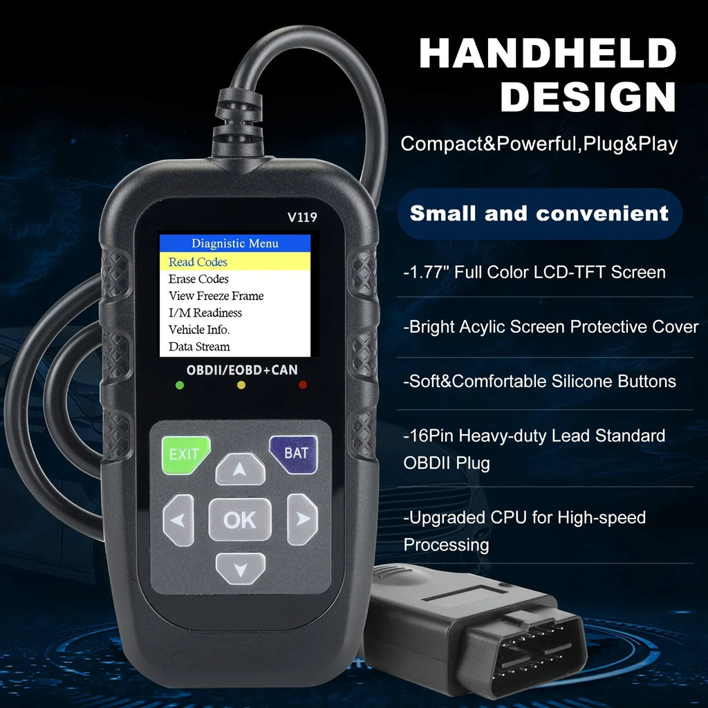 OBD2 Scanner Car Diagnostic Code Reader – Clears CEL