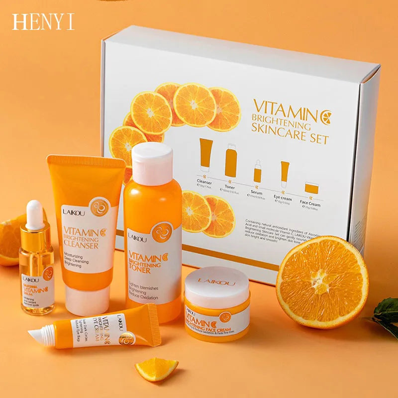 LAIKOU Vitamin C Face Cream Set – 5-Piece Korean Skincare Kit