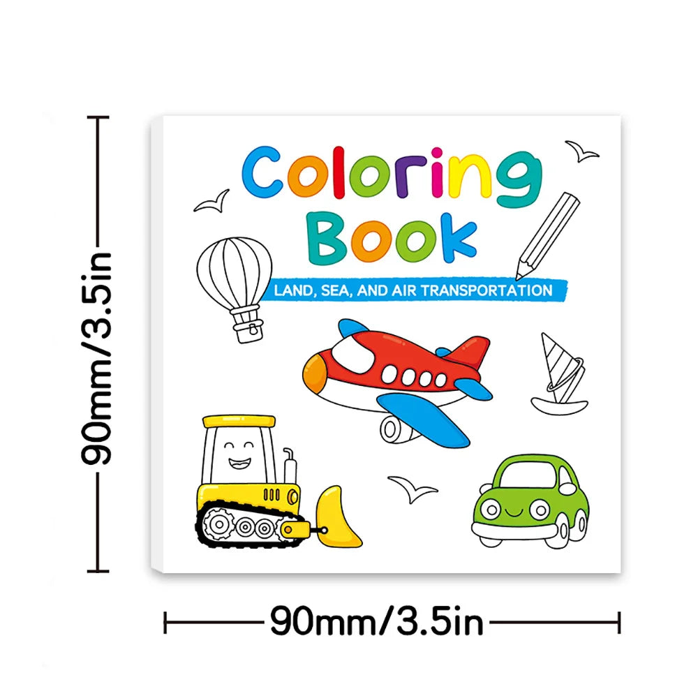 50 Sheets Mini Coloring Book Cartoon Convenient Graffiti